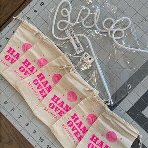 Bachelorette hangover bags, and bride straw